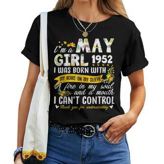 70Th Birthday Floral Girl Limited Edition May 1952 Women T-shirt | Mazezy