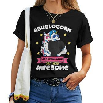 Abuelocorn 1 Kid Fathers Day Abuelo Unicorn Granddaughter Women T-shirt - Seseable
