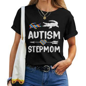 Alligator Autism Step Mom Love Autism Awareness Women T-shirt | Seseable UK