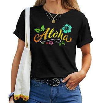Aloha Hawaiian Islands Hawaii Surf Funny Flower Aloha Lover Women T-shirt - Seseable