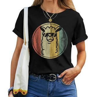 Alpaca Llama Gifts Vintage Retro No Prob Llama Women T-shirt - Seseable