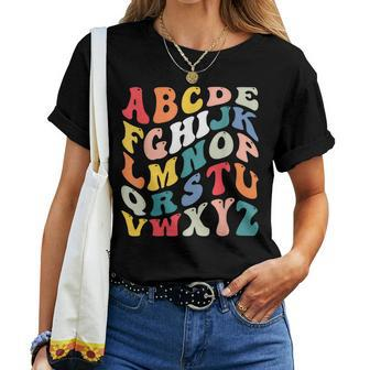 Alphabet Hi Back To School Abc Pre K Kindergarten Teacher Women T-shirt - Seseable