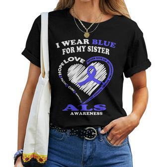 Als Awareness T I Wear Blue For My Sister Women T-shirt | Mazezy CA