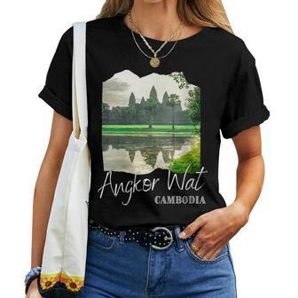Womens Angkor Wat Khmer Historical Temple Cambodia Women T-shirt | Mazezy