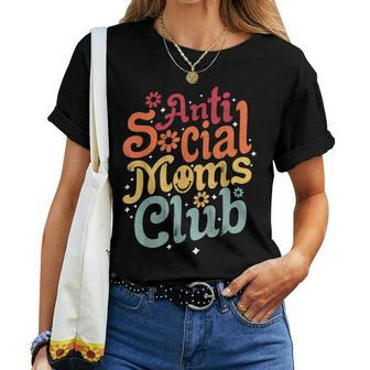 Antisocial Moms Club Mom Life Groovy Mama Mothers Day Women Crewneck Short T-shirt - Thegiftio UK