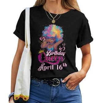 April 16Th Birthday Queen Aries Zodiac Shirt Women Women T-shirt | Mazezy