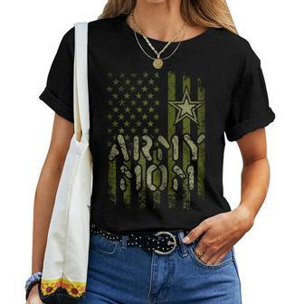 Army Mom American Flag Apparel Tee Women T-shirt | Mazezy AU