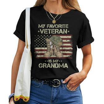 Army Veterans Day My Favorite Veteran Is My Grandma Kids Women T-shirt - Seseable