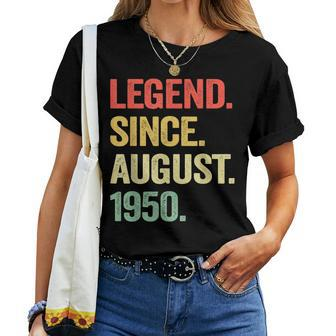 August 1950 70 Years Old Legend 70Th Birthday Mom Dad Women T-shirt | Mazezy