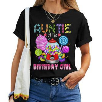 Aunt Of The Birthday Child Candyland Candy Women T-shirt - Seseable