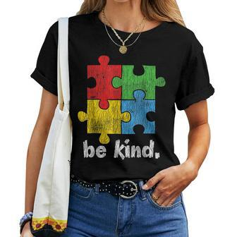 Autism Awareness Be Kind Autistic Kids Awareness Kindness  Women T-shirt Casual Daily Crewneck Short Sleeve Graphic Basic Unisex Tee