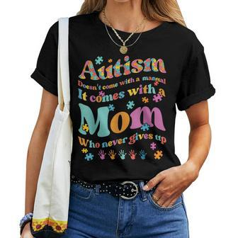 Autism Mom Life Autism Awareness Month Mama Autistic Vintage  Women T-shirt Casual Daily Crewneck Short Sleeve Graphic Basic Unisex Tee