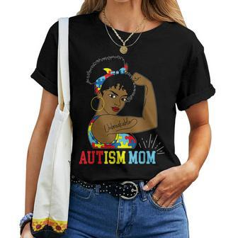 Autism Mom Unbreakable Autism Awareness Afro Black Women Women T-shirt | Mazezy