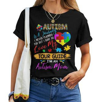 Autism Is Not Planned Journey Autism Awareness Mom Puzzles Women T-shirt - Seseable