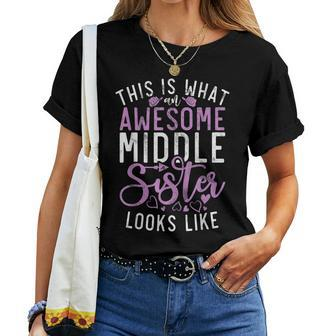 This Is What An Awesome Middle Sister Looks Middle Sister Women T-shirt | Mazezy