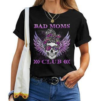 Bad Moms Club Leopard Skull Mom Mom Women T-shirt - Thegiftio UK