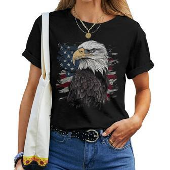 Bald Eagle Usa American Flag Patriotic Graphic Men Women Women T-shirt | Mazezy