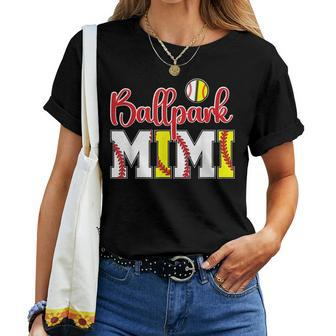 Ballpark Mimi Softball Baseball Mimi Grandma Women T-shirt | Mazezy CA