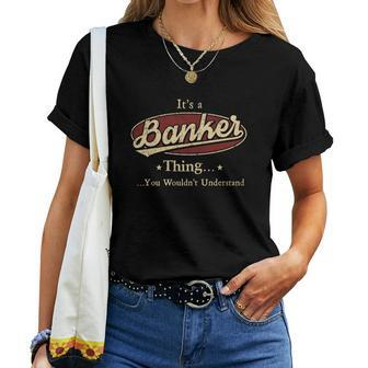 Banker Name Banker Family Name Crest Women T-shirt - Seseable