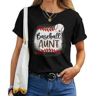 Baseball Aunt Leopard  Baseball Aunt  Women T-shirt Casual Daily Crewneck Short Sleeve Graphic Basic Unisex Tee