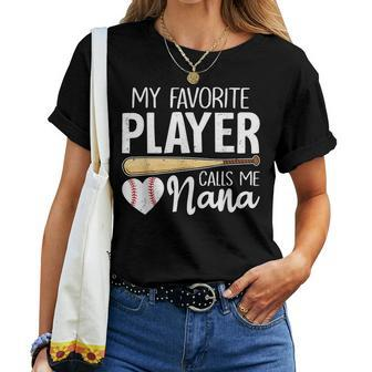 Baseball Grandma My Favorite Player Calls Me Nana Baseball  Women T-shirt Casual Daily Crewneck Short Sleeve Graphic Basic Unisex Tee