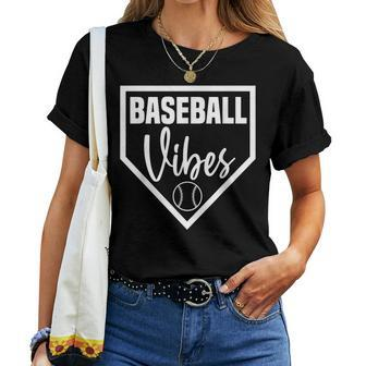 Baseball Inspired Vibes Dirt Sports Mom Distressed Pitch Women T-shirt - Seseable