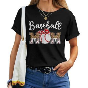 Baseball Mom Leopard Funny Softball Mom Mothers Day 2023  Women T-shirt Casual Daily Crewneck Short Sleeve Graphic Basic Unisex Tee
