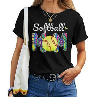Baseball Mom Love Tie Dye Softball Mom Mother´S Day Women T-shirt | Mazezy