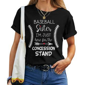 Baseball Sister  Im Just Here For The Concession Stand Women T-shirt Casual Daily Crewneck Short Sleeve Graphic Basic Unisex Tee