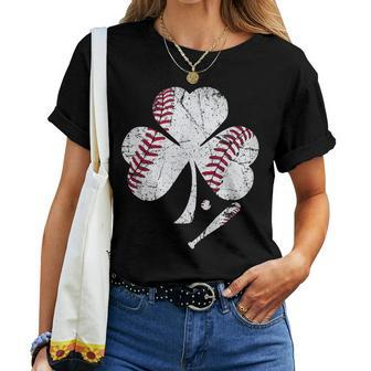 Baseball St Patricks Day Shamrock Shirt Womens Baseball Women T-shirt | Mazezy AU