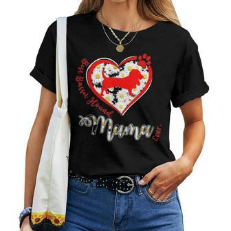 Basset Hound Mom Funny Heart Dog Mothers Day Gift Women T-shirt - Seseable
