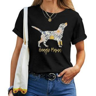 Beagle Mom For Women Cute Daisy Print Women T-shirt - Seseable