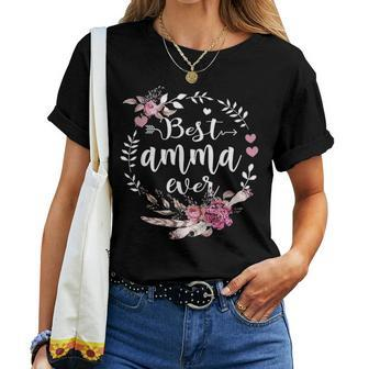 Best Amma Ever Blessed Amma Floral Mothers Day Gift Women T-shirt - Seseable