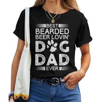 Best Bearded Beer Lovin Dog Dad Ever Fathers Day Women T-shirt | Mazezy