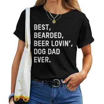 Best Bearded Beer Loving Dog Dad Ever Dad Father  Gift For Mens Women T-shirt Casual Daily Crewneck Short Sleeve Graphic Basic Unisex Tee