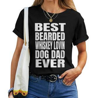 Best Bearded Whiskey Lovin Dog Dad Ever Women T-shirt Casual Daily Crewneck Short Sleeve Graphic Basic Unisex Tee