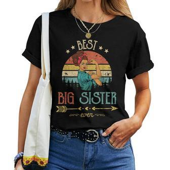 Best Big Sister Ever Women Rosie Vintage Retro Decor Sister Women T-shirt - Seseable