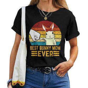 Best Bunny Mom Ever Mom Embroidery Style Women T-shirt | Mazezy