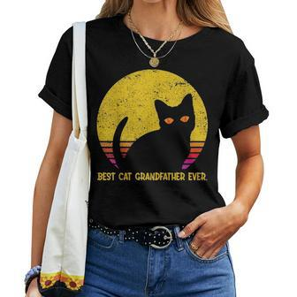 Best Cat Grandfather Ever Fathers Day Christmas Gift Vintage Women T-shirt - Seseable