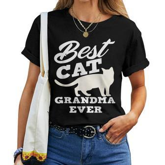 Best Cat Grandma Ever Cat Owner Granny Cat Lover Women T-shirt - Seseable