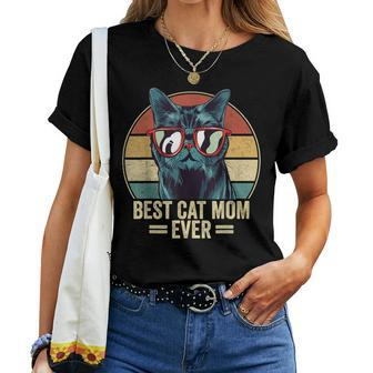 Best Cat Mom Ever Retro Vintage Cat Mothers Day 2023 Women T-shirt - Seseable