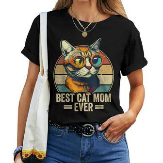 Best Cat Mom Ever Retro Vintage Mothers Day 2023 Women T-shirt - Seseable