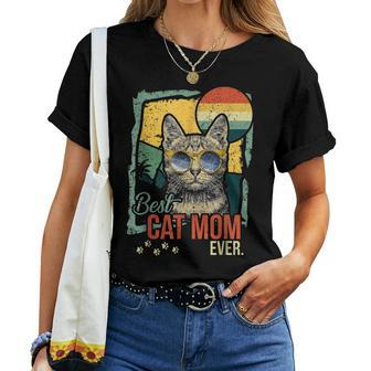 Best Cat Mom Ever Vintage Cat Mommy Mother Gifts Women T-shirt - Seseable