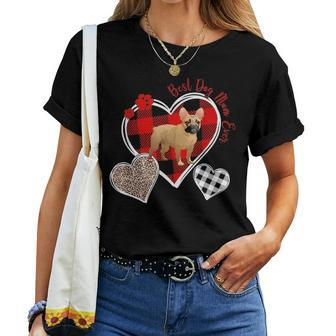 Best French Bulldog Mom Ever Three Heart Bulldog Women T-shirt - Seseable