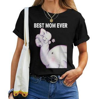 Womens Best Mom Ever Elephant Tshirt For Mother Women T-shirt | Mazezy UK