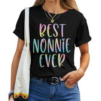 Best Nonnie Ever Gifts Grandma Mothers Day Tie Dye Women T-shirt - Seseable