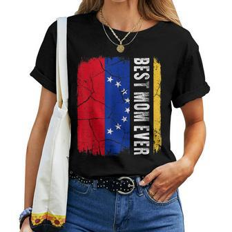 Best Venezuelan Mom Ever Venezuela Flag Mothers Day Gift Women T-shirt - Seseable
