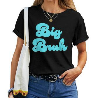Big Brother Older Sister Blue Graphic Letter Print Women T-shirt | Mazezy UK