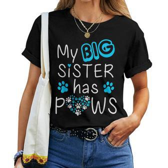 My Big Sister Has Paws Kitty Cat Siblings Women T-shirt | Mazezy