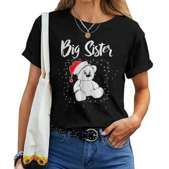 Big Sister Santa Hat Christmas Bear Women T-shirt | Mazezy DE